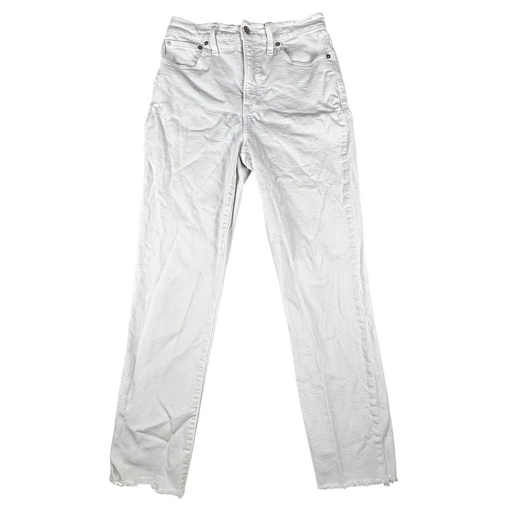 Madewell‎ Perfect Vintage Jean Womens 27 White High Rise Straight Raw Hem